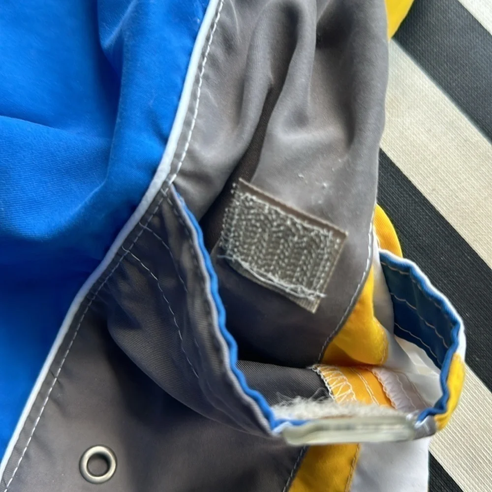 Sand N Sun shorts men's swim shorts blue gray yellow size 36-38